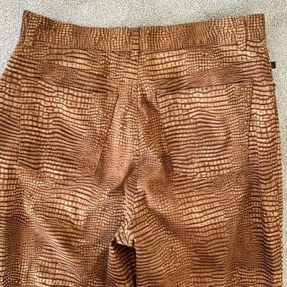 Lauren Ralph Lauren Crocodile Print Brown Pants Size 10 - Picture 7 of 8